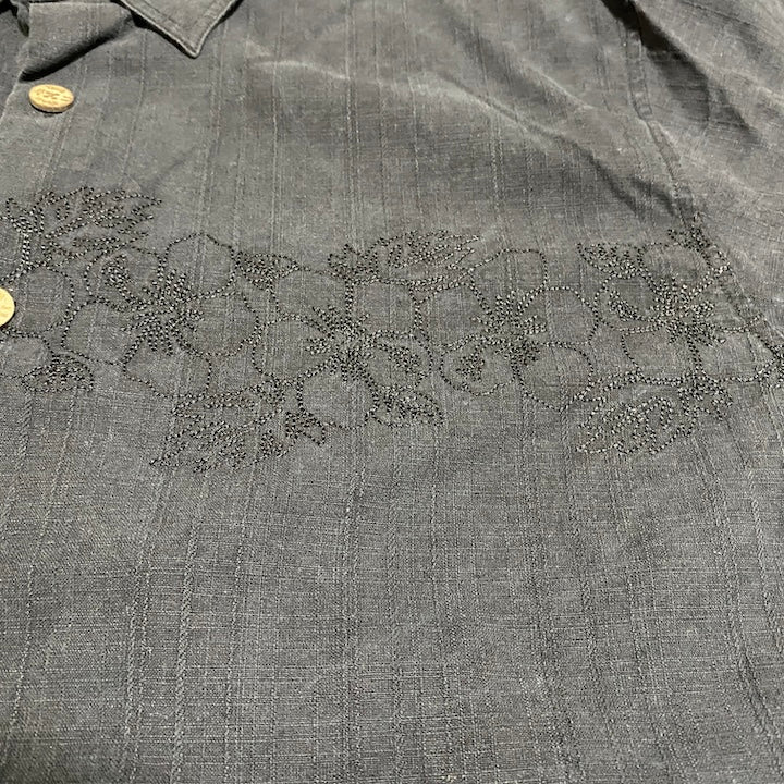 トーズオンザノーズ 古着 半袖シャツ アロハシャツ ブラック 2XL