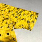 ノーブランド 古着 半袖シャツ イエロー 柄シャツ 2XL
