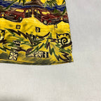 ノーブランド 古着 半袖シャツ イエロー 柄シャツ 2XL