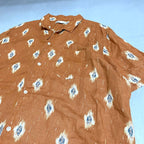 ソノマ 古着 半袖シャツ 柄シャツ オレンジ 2XL