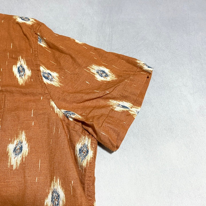 ソノマ 古着 半袖シャツ 柄シャツ オレンジ 2XL