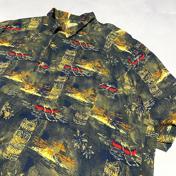 morro bay 古着 半袖シャツ オーバーサイズ 柄シャツ 2XL