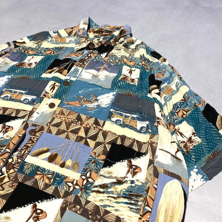 ジョンセバーソン 古着 半袖シャツ 柄シャツ 2XL