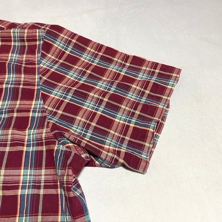 エディーバウアー Eddie Bauer 半袖シャツ チェック レッド メンズ2XL