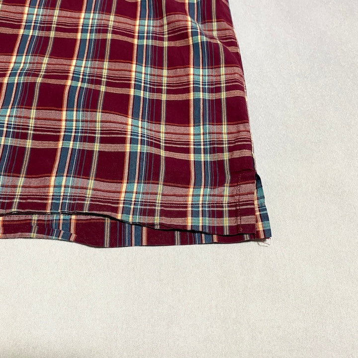 エディーバウアー Eddie Bauer 半袖シャツ チェック レッド メンズ2XL