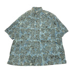 ノーブランド 古着 半袖シャツ アロハシャツ ブルー 2XL