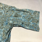 ノーブランド 古着 半袖シャツ アロハシャツ ブルー 2XL