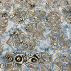 ノーブランド 古着 半袖シャツ アロハシャツ ブルー 2XL