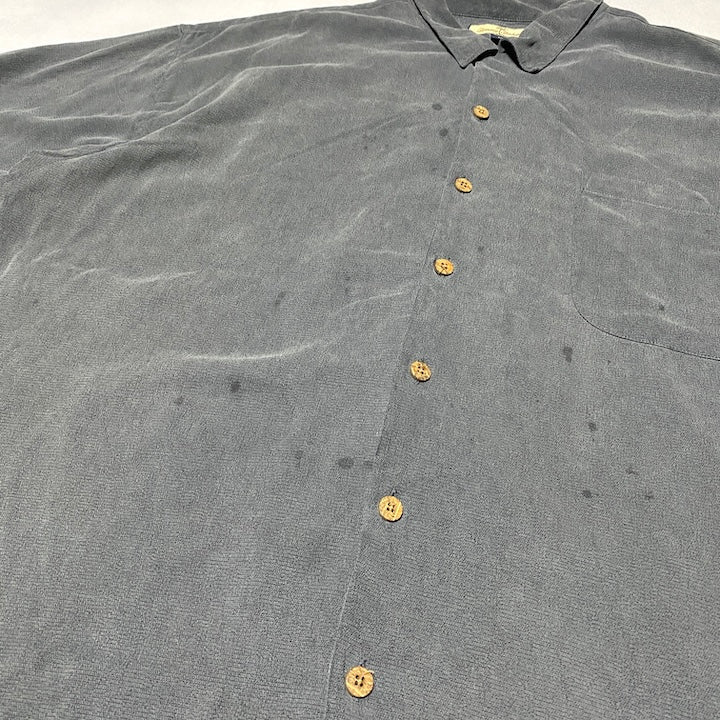 トミーバハマ 古着 半袖シャツ オーバーサイズ ネイビー 2XL