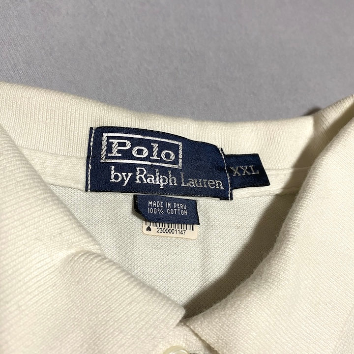 ポロラルフローレン Polo Ralph Lauren 半袖ポロシャツ 白 メンズ2XL