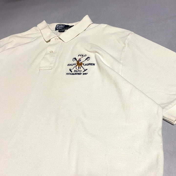 ポロラルフローレン Polo Ralph Lauren 半袖ポロシャツ 白 メンズ2XL