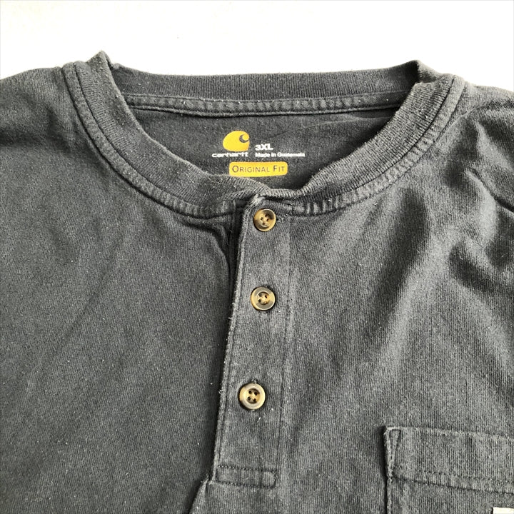 カーハート Carhartt ロンT ヘンリーネック オーバーサイズ メンズ3XL