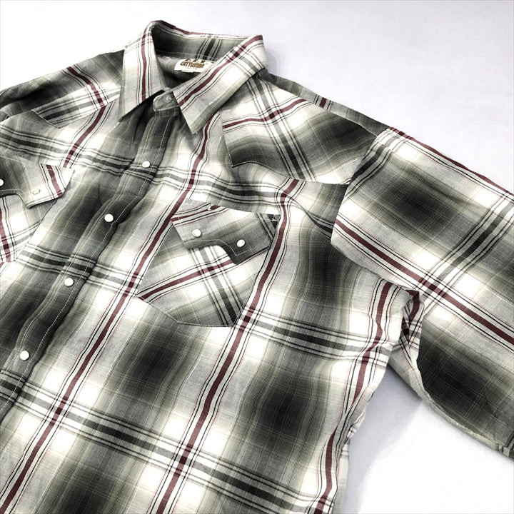 ノーブランド 古着 長袖シャツ チェック ゆるダボ 2XL