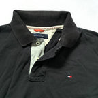 トミーヒルフィガー Tommy Hilfiger 長袖ポロシャツ ブラック メンズL