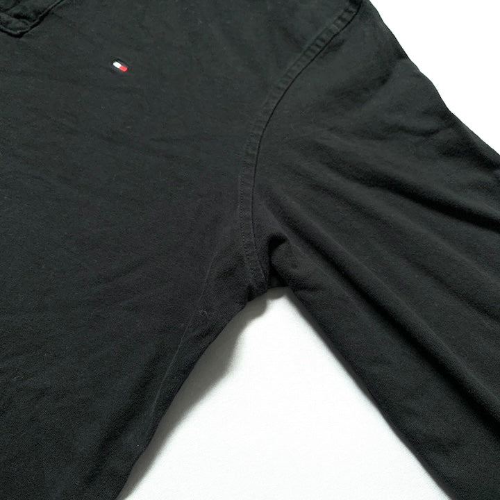 トミーヒルフィガー Tommy Hilfiger 長袖ポロシャツ ブラック メンズL