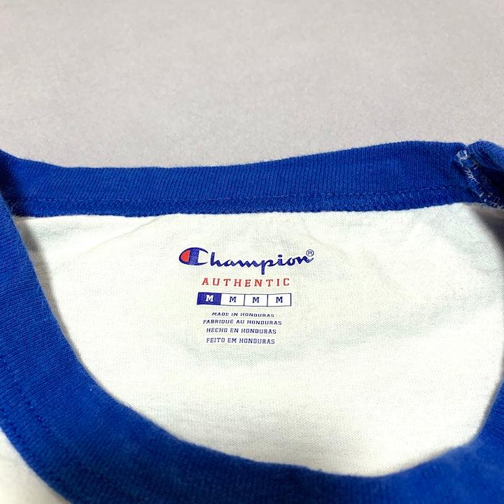 チャンピオン Champion ロンT ラグラン ブルー 無地 メンズM
