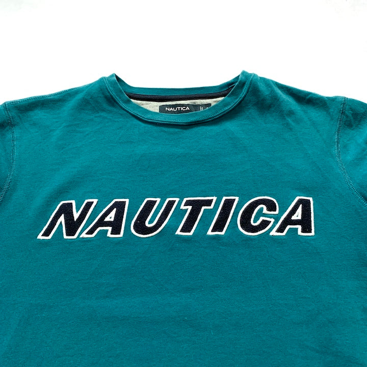 ノーティカ NAUTICA スウェット ブルー 刺繍ロゴ メンズS