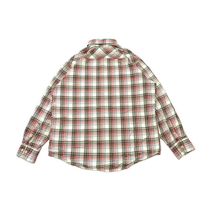 ティンバーランド 古着 長袖シャツ チェックシャツ 刺繍ロゴ L