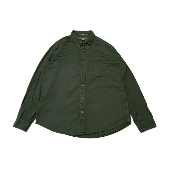 エディーバウアー 古着 長袖シャツ カーキ ゆるダボ L