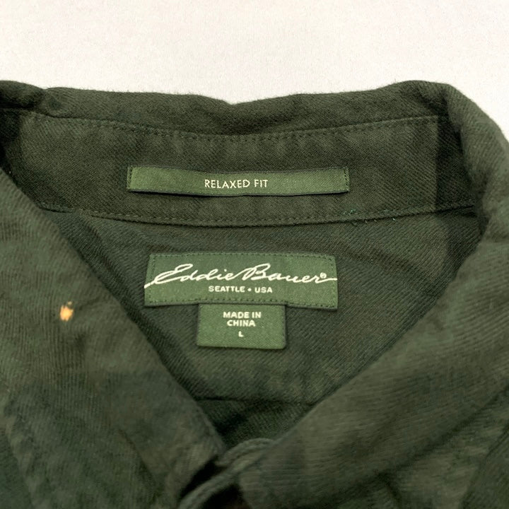 エディーバウアー Eddie Bauer 長袖シャツ カーキ ゆるダボ メンズL
