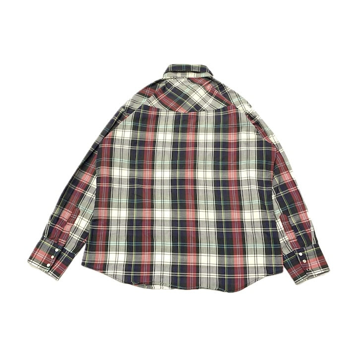 ノーブランド 古着 長袖シャツ チェックシャツ ゆるダボ XL