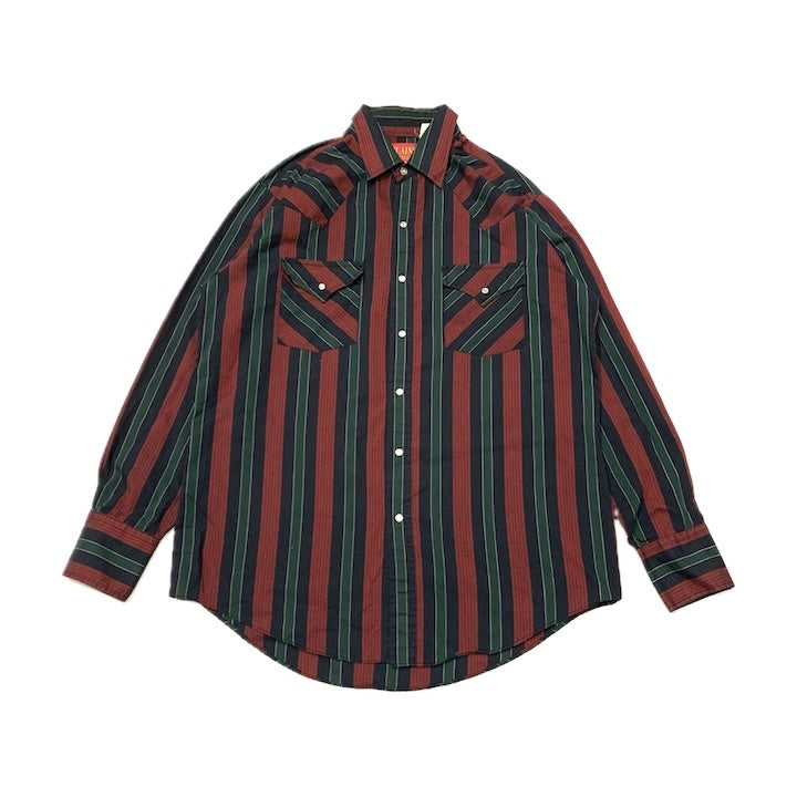 ノーブランド 古着 長袖シャツ ストライプ M