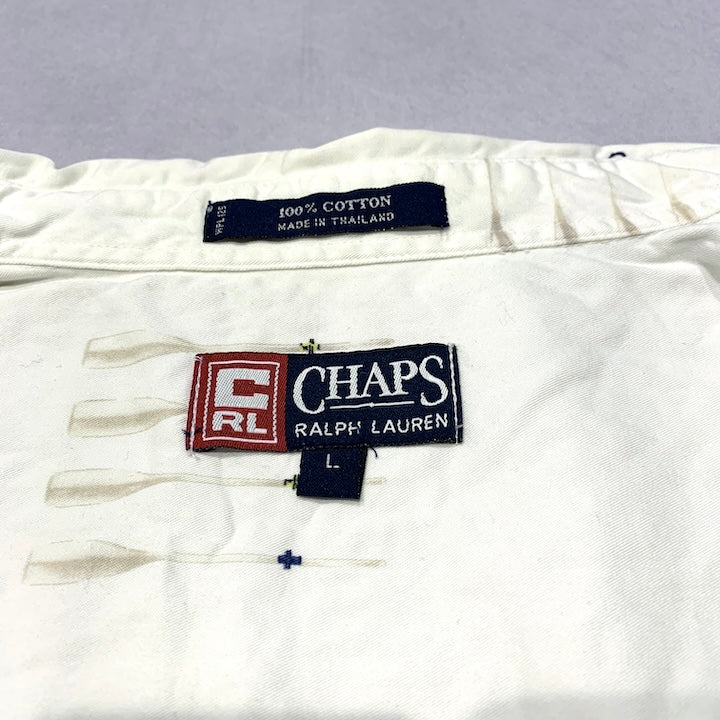 チャップス CHAPS 長袖シャツ ホワイト 白シャツ メンズL