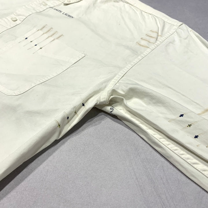 チャップス CHAPS 長袖シャツ ホワイト 白シャツ メンズL