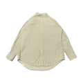 ノーブランド 古着 長袖シャツ ノーカラーシャツ ストライプ M