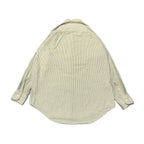 ノーブランド 古着 長袖シャツ ノーカラーシャツ ストライプ M