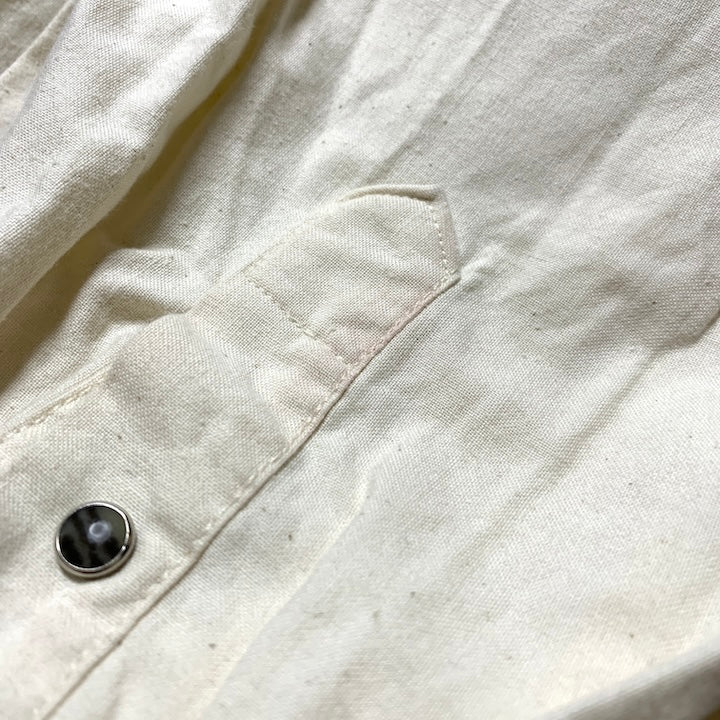 ノーブランド 古着 長袖シャツ ウエスタン ホワイト XL