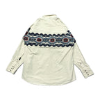 ノーブランド 古着 長袖シャツ ウエスタン ホワイト XL