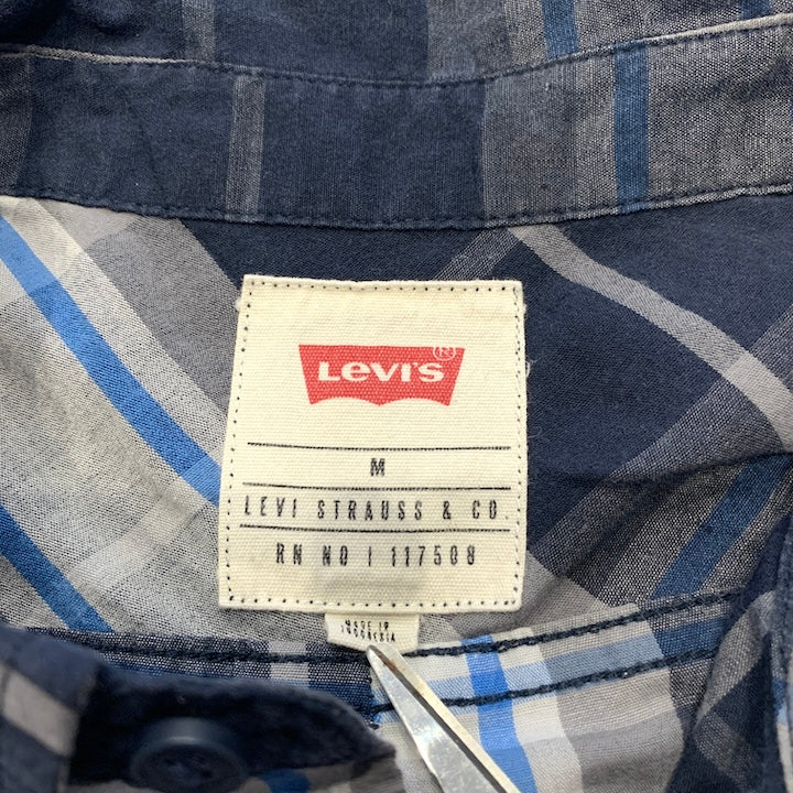 リーバイス 古着 長袖シャツ チェック ブルー M