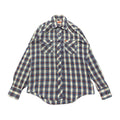 プレインズ 古着 長袖シャツ ウエスタンシャツ チェック 推定L