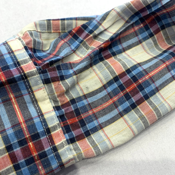 プレインズ 古着 長袖シャツ ウエスタンシャツ チェック 推定L