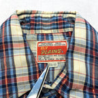 プレインズ 古着 長袖シャツ ウエスタンシャツ チェック 推定L