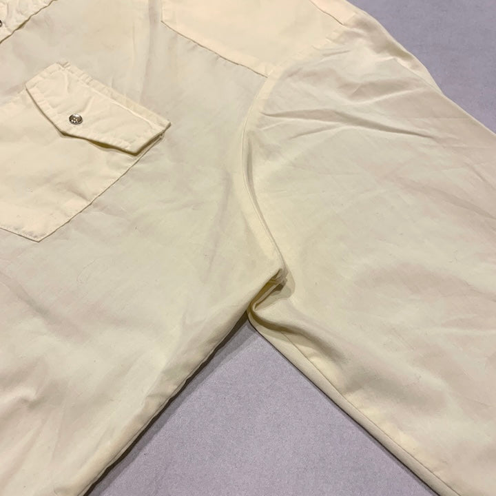 ノーブランド 古着 長袖シャツ オーバーサイズ イエロー XXL