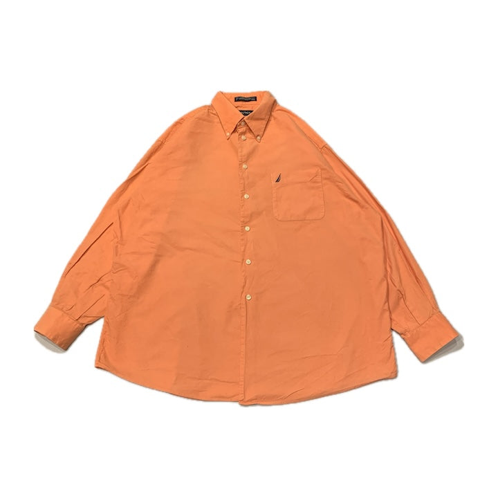 ノーティカ 古着 長袖シャツ オレンジ オーバーサイズ XL