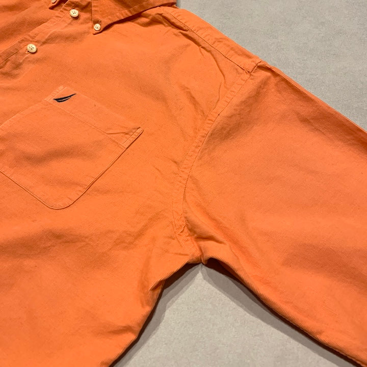 ノーティカ 古着 長袖シャツ オレンジ オーバーサイズ XL
