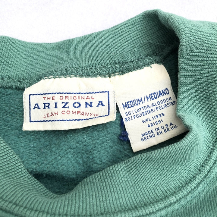 アリゾナ ARIZONA スウェット グリーン トレーナー 刺繍 メンズM