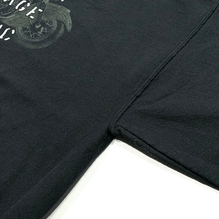 ノーブランド 古着 スウェット バイク ヴィンテージ ブラック XL