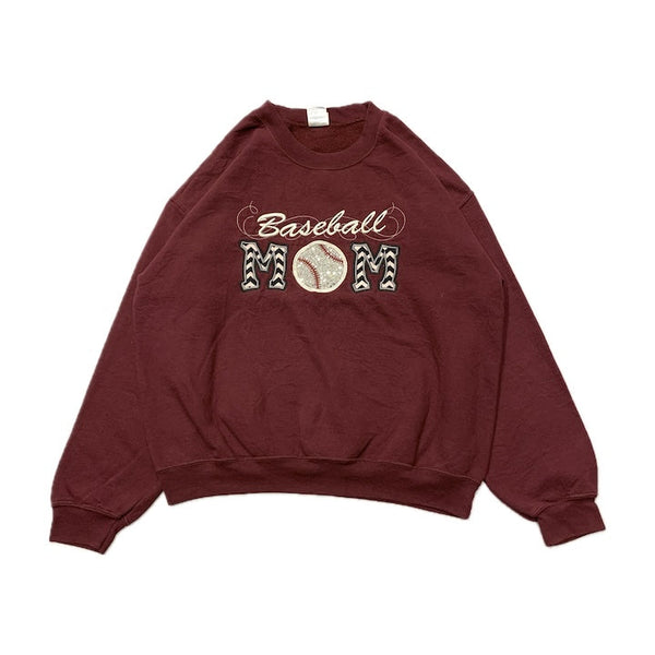 ギルダン 古着 スウェット えんじ 刺繍 ゆるダボ L