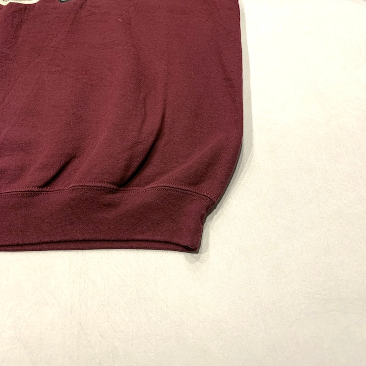 ギルダン 古着 スウェット えんじ 刺繍 ゆるダボ L