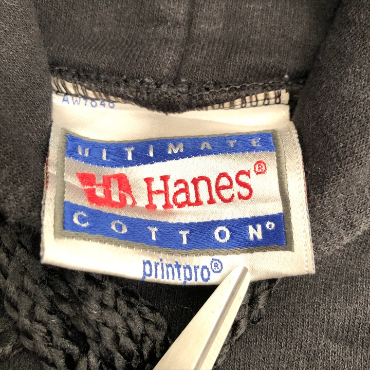 ヘインズ Hanes パーカー ブラック 刺繍 フーディー メンズS