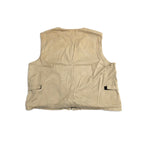 ノーブランド 古着 フィッシングベスト オーバーサイズ ベージュ XL
