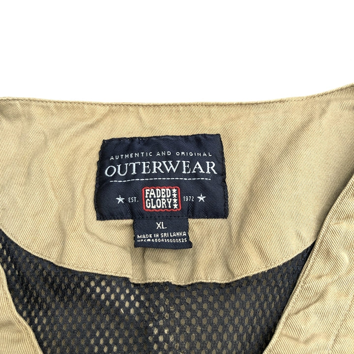 ノーブランド 古着 フィッシングベスト オーバーサイズ ベージュ XL