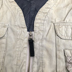 ノーブランド 古着 フィッシングベスト オーバーサイズ ベージュ XL