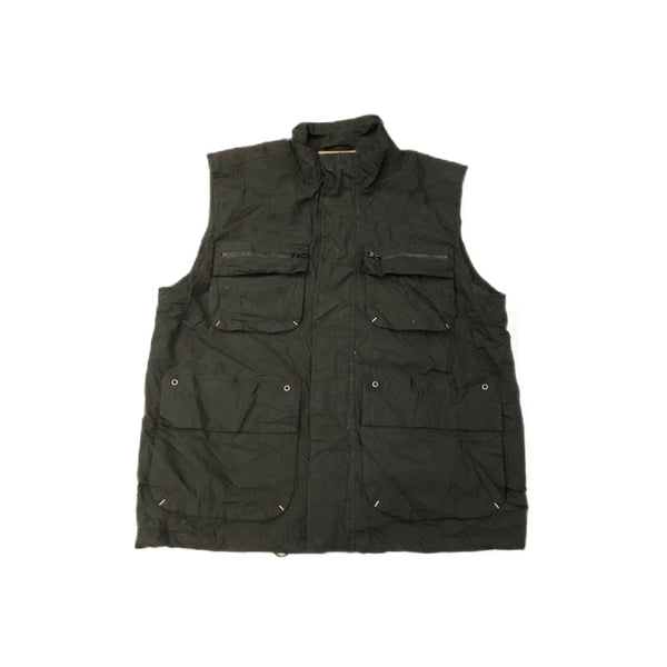 ノーブランド 古着 ナイロンベスト アウター フルジップ XL
