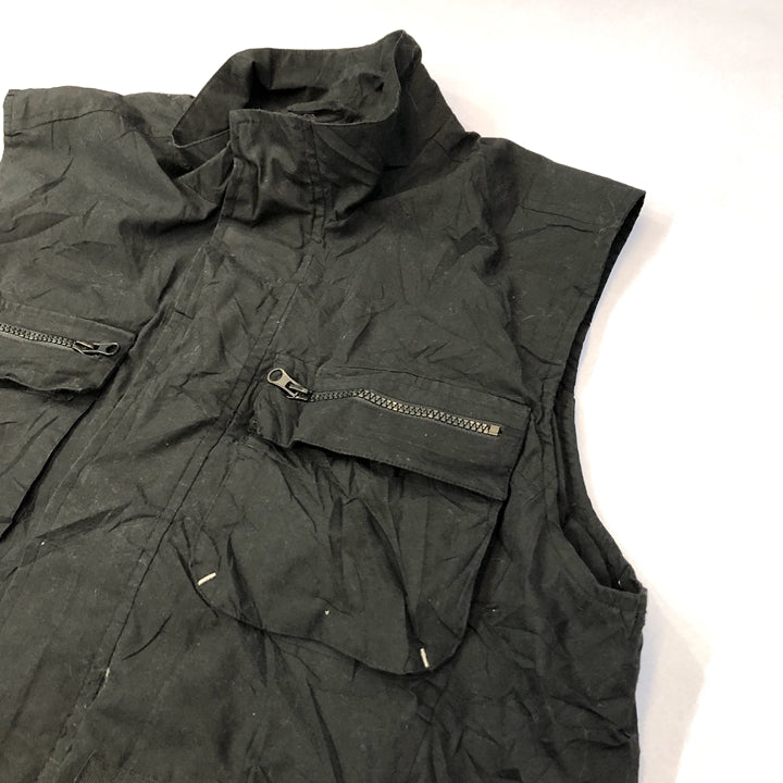 ノーブランド 古着 ナイロンベスト アウター フルジップ XL