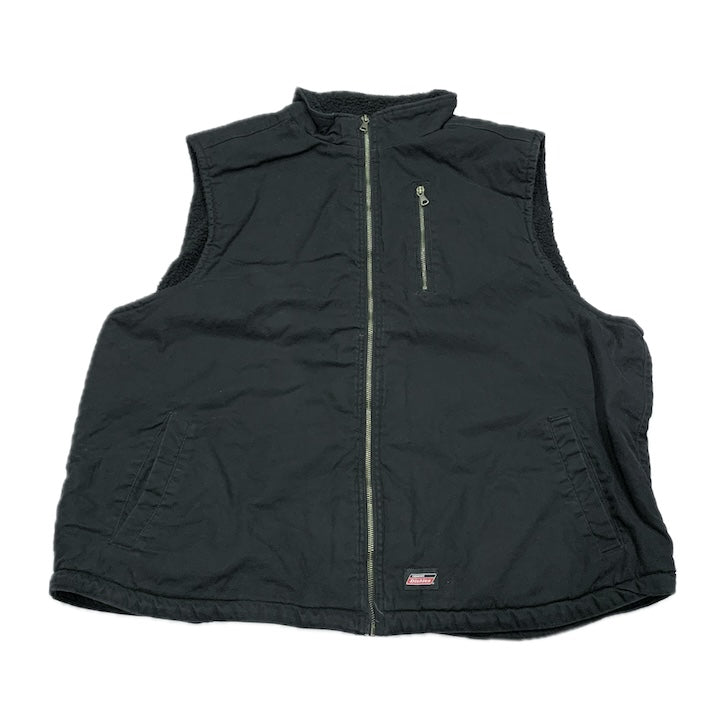ディッキーズ 古着 ダックベスト 裏地ボア ブラック 3XL